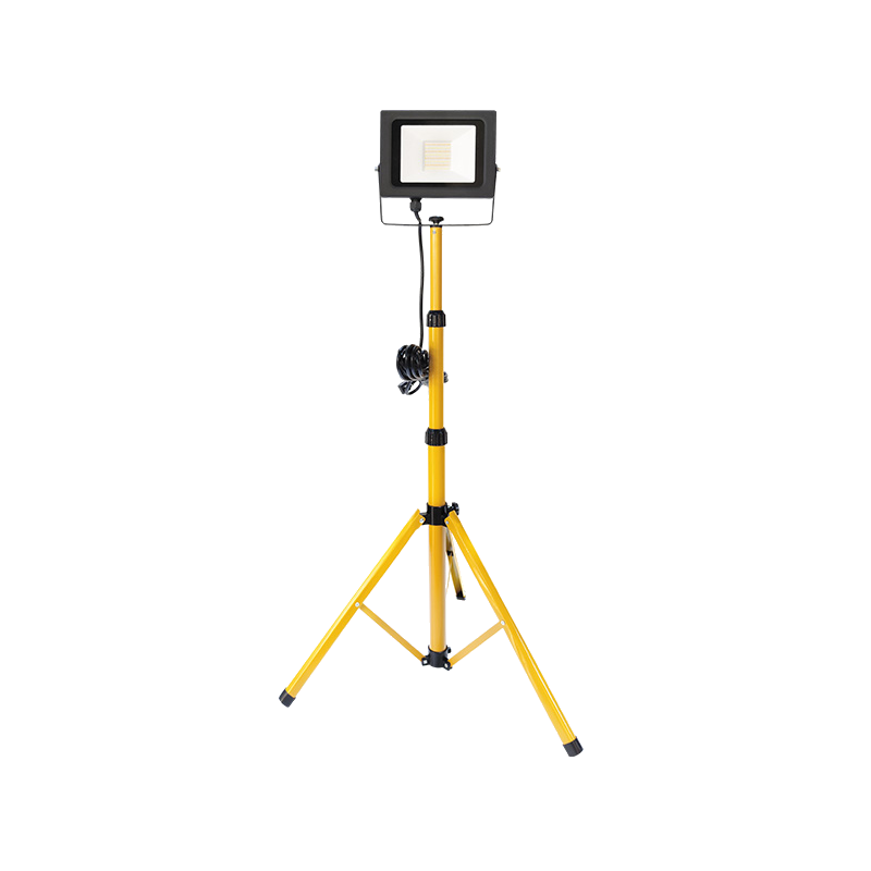 Portable 10W/20W/30W/50W Floodlight IP65  Adjustable Height Mini Tripod stand LED light Outdoor with wire 1.8-6mm